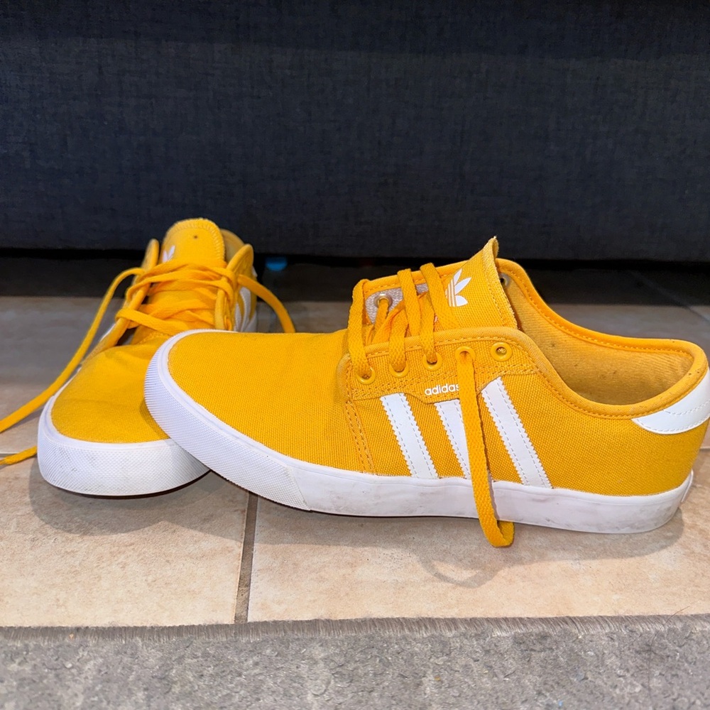 Men’s Adidas Vibrant Yellow and White Casual Sneakers
